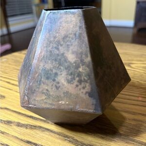 Vintage Metal Geometric Vase